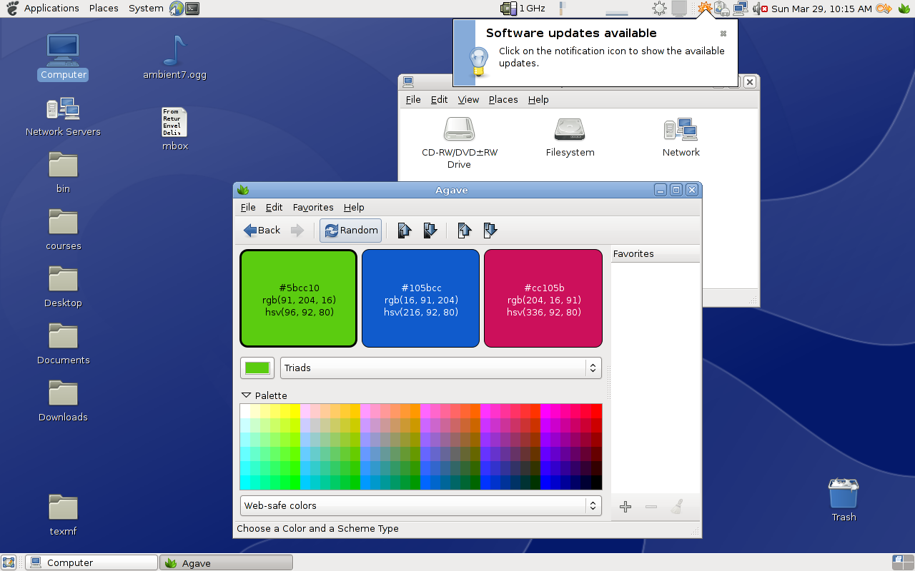 the Gnome Desktop Environment running under Debian Lenny on my laptop